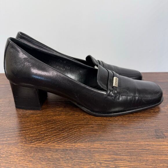 Coach P120 Jamie 2” black silver leather loafer shoe size 7.5 B - Picture 6 of 12